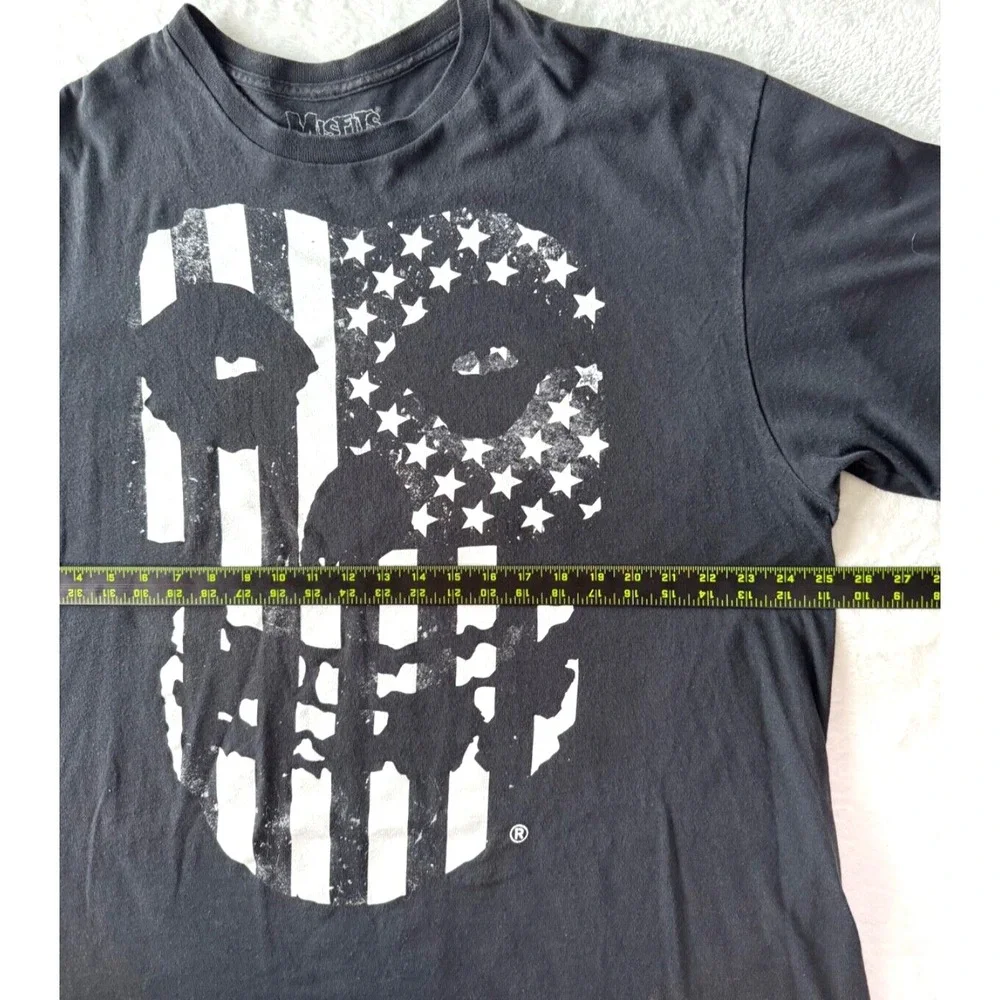 MISFITS Punk Rock T shirt‎ Black Stars and Stripes Skull XXL Licensed  2014. - Picture 5 of 11
